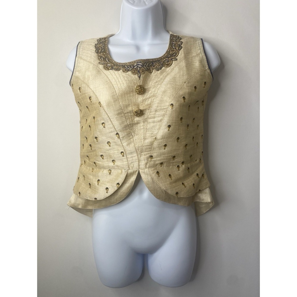 Womens Indian Vest Size 36 Ethnic‎ Bohemian Embroidered Christmas Holiday Party